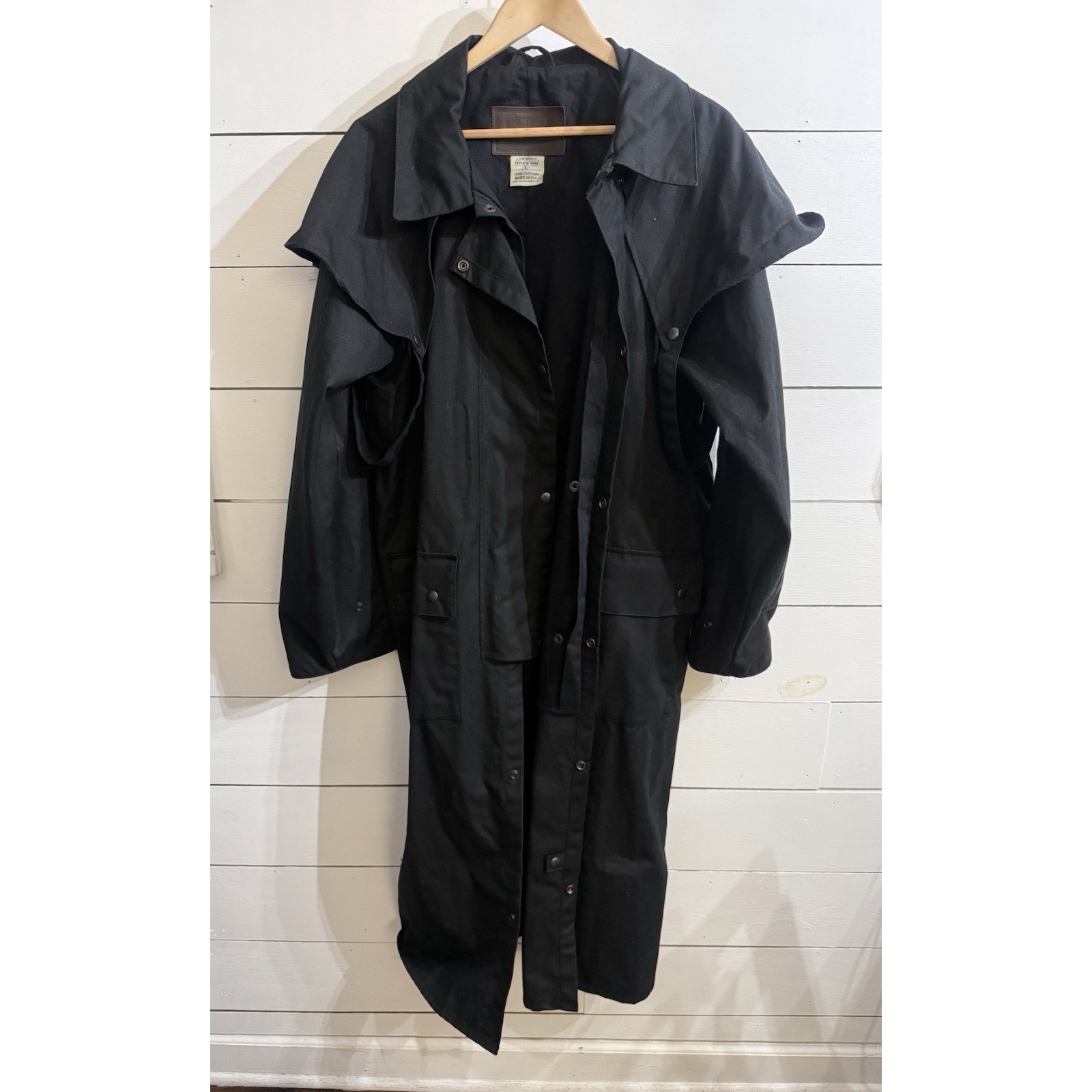 Vtg Oilskins Of The Outback Large Trench Coat Fiji 100 % Cotton Australia